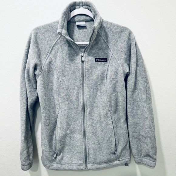 COLUMBIA GRAY FLEECE JACKET SIZE SMALL - Picture 1 of 6